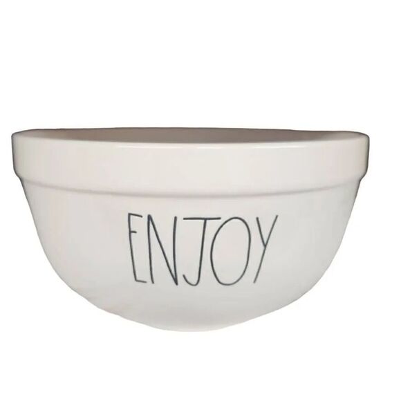 Rae Dunn White Black Set of 3 Bake Blend Enjoy Mixing Bowls - Picture 7 of 7